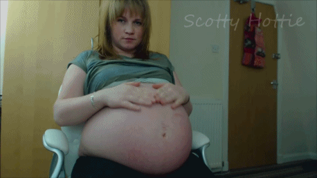 Pregnant girl stuffed belly