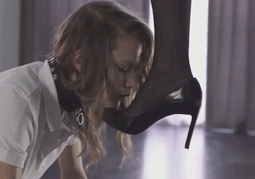 Sophia leather latex high heels