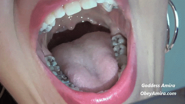 Mouth fetish dental exam with