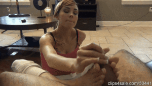 Ladybird reccomend babysitters agrees footjob while wife