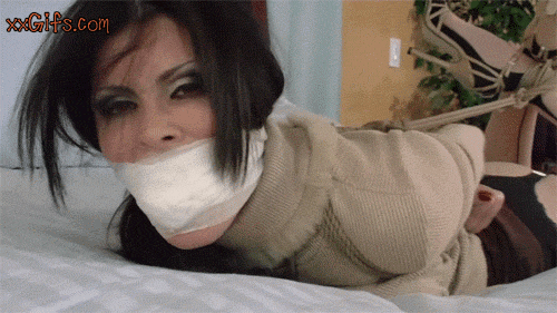 Older woman tied gagged