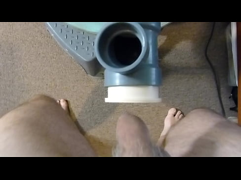 Cumshot with vacuum cleaner