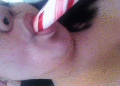 Wife masturbating with candy cane christmas