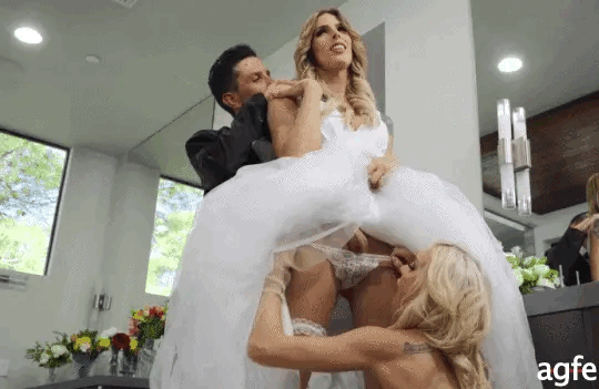 Amateur bride licked wedding