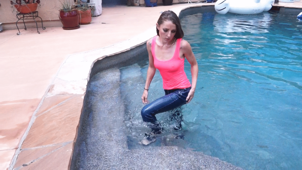 best of Pool wetlook clothed girls fully