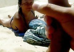 best of Handjob girl on penis beach female african