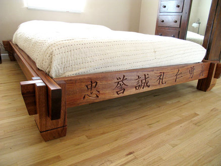 Asian bed platform style teak