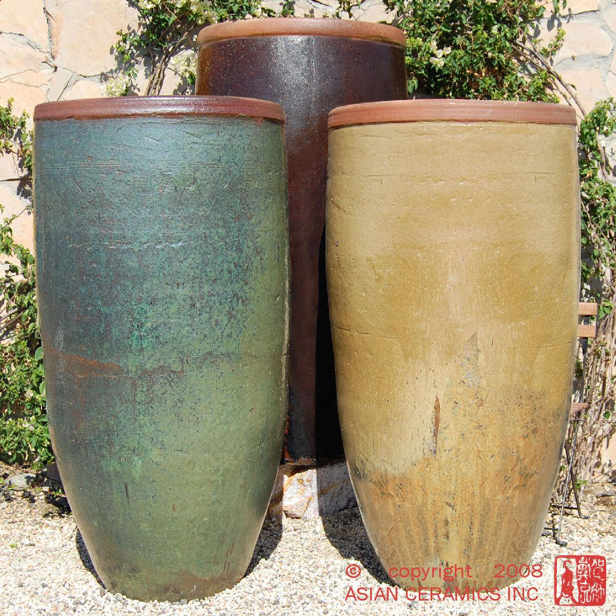Asian garden pots