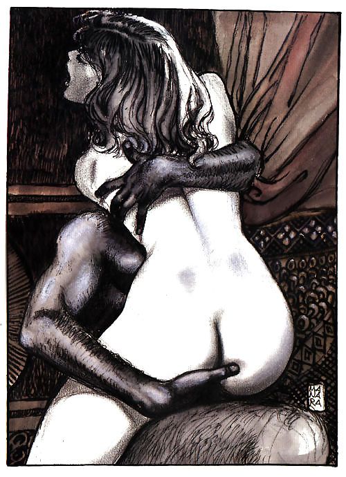 Interracial sex draw art paintings
